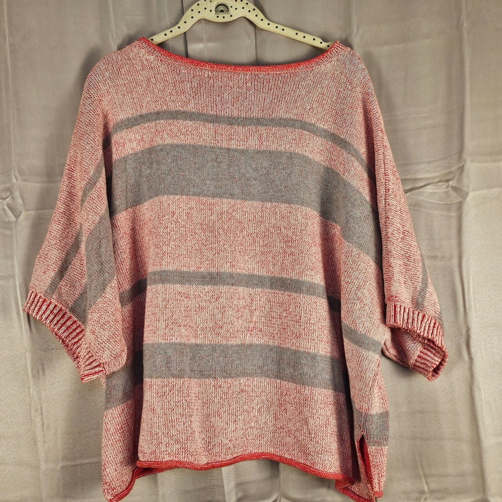 Anthropologie Womens Pink Gray Oversized Crop Sweater M/L - Picture 2 of 4